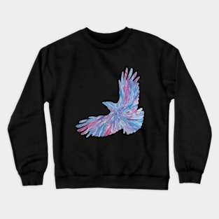 pink cyan crow Crewneck Sweatshirt